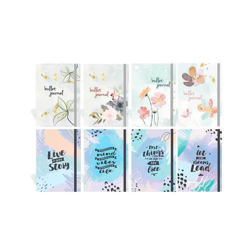 Liz Ofset Baskılı Kapak Lastikli Defter 14x20cm 80 Gr. 144 Yaprak İzometrik Noktalı