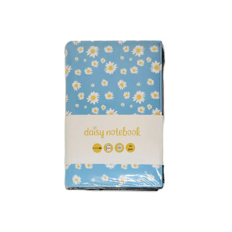 Liz Daisy Papatya Desen Kapak Fermuarlı Defter 14x20cm 70 Gr. 96 Yaprak Çizgili