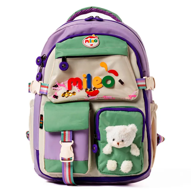 Mas 2802 Mileo Teddy Kore Tarzı Okul Çantası Lila