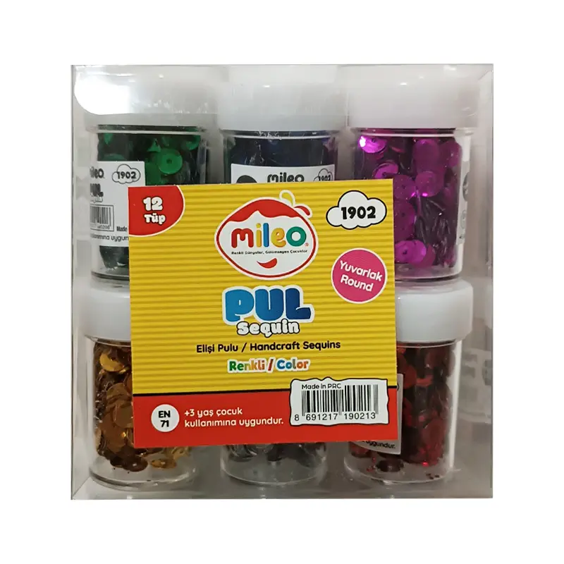 Mas 1896 Mileo Yuvarlak Pul Delikli 6 Gr. Karışık Renk x 12 Li Paket