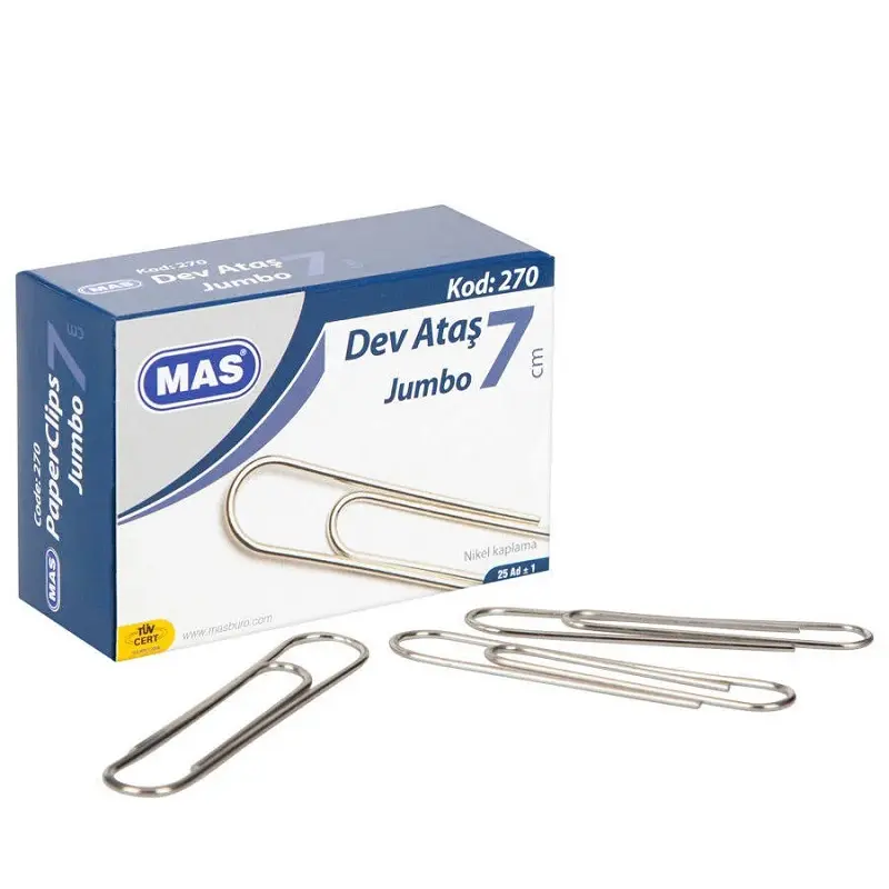 Mas 270 Dev Ataş Jumbo Nikel Kaplama 7 Cm 25 Li Kutu