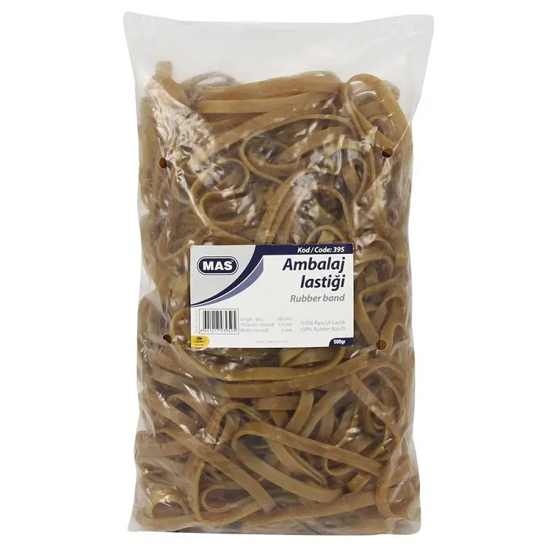 Mas 395 Geniş Ambalaj Lastiği %100 Kauçuk 500 Gr Poşet