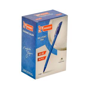 Mikro M-25 Tükenmez Kalem 1.0mm Mavi 50 Li Kutu