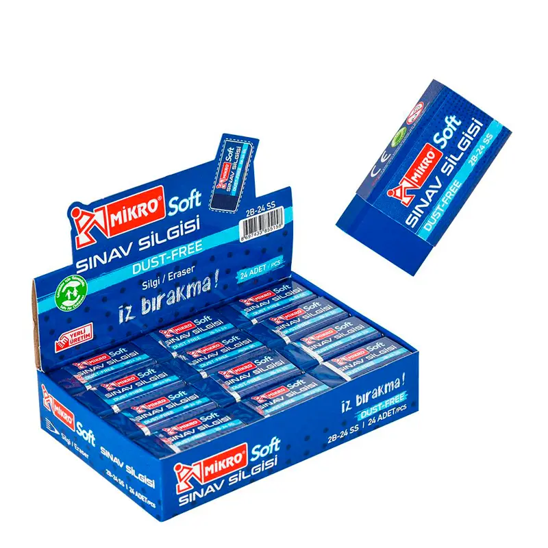 Mikro 2B-24SS Dust Free Soft Sınav Silgisi 24 Lü Paket