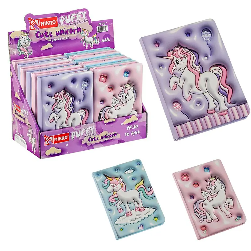 Mikro PF-30 Puffy Cute Unicorn Not Defteri 13x18cm 80 Gr. 96 Yaprak Çizgili