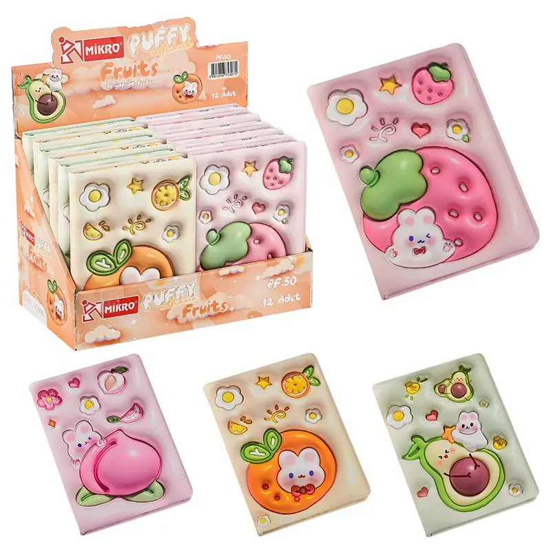 Mikro PF-50 Puffy Fruits Not Defteri 13x18cm 80 Gr. 96 Yaprak Çizgili