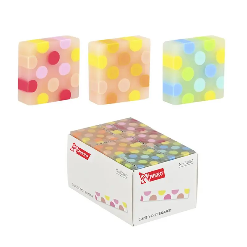 Şahin Mikro E2062 Color Dot Eco PVC Silgi 30 Lu Kutu