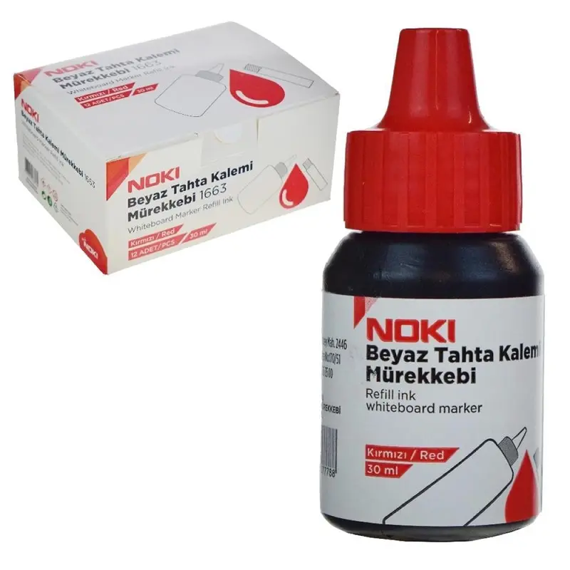 Noki 1663 Beyaz Tahta Kalem Mürekkebi 30 ML Kırmızı