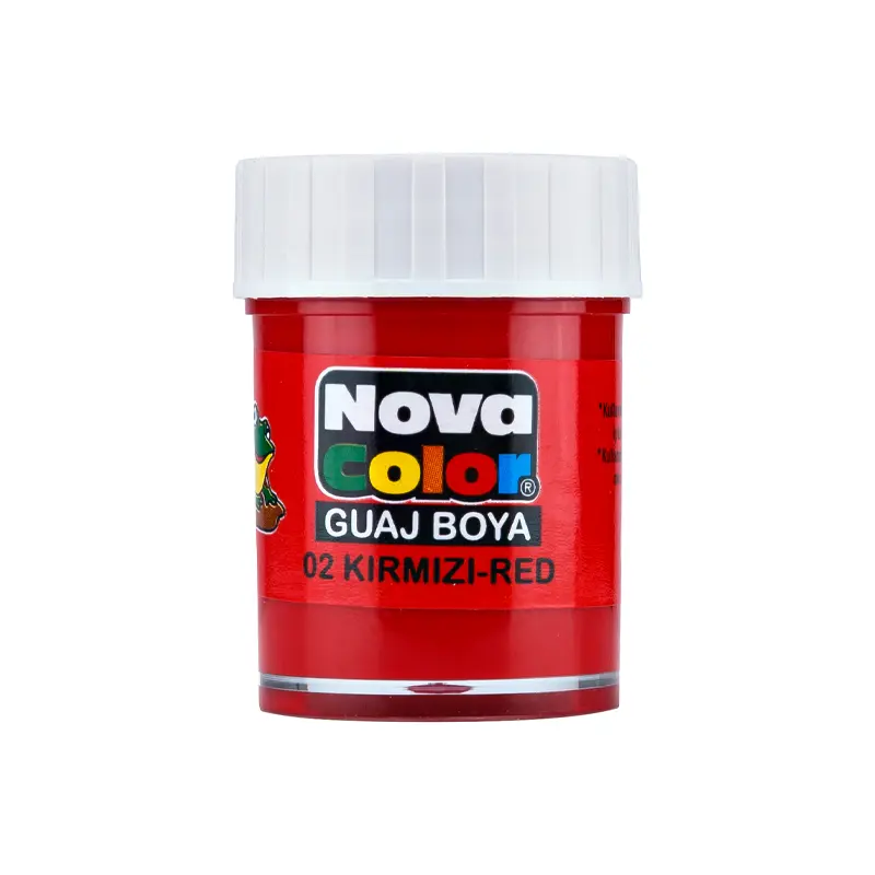 Nova Color Guaj Boya Şişe 25 ml Kırmızı 12 Li Kutu