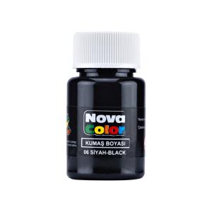 Nova Color Şişe Kumaş Boyası 30 ml Siyah 12 Li Kutu