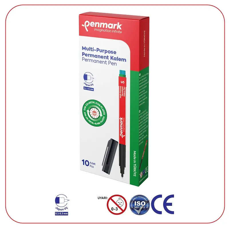 Penmark Asetat Kalemi Cd - Metal - Cam Plastik (S) Yeşil 10 Lu Kutu