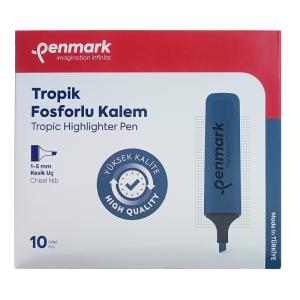 Penmark Tropik Fosforlu Kalem 1-5mm Kesik Uç Uzay Mavisi 10 Lu Kutu