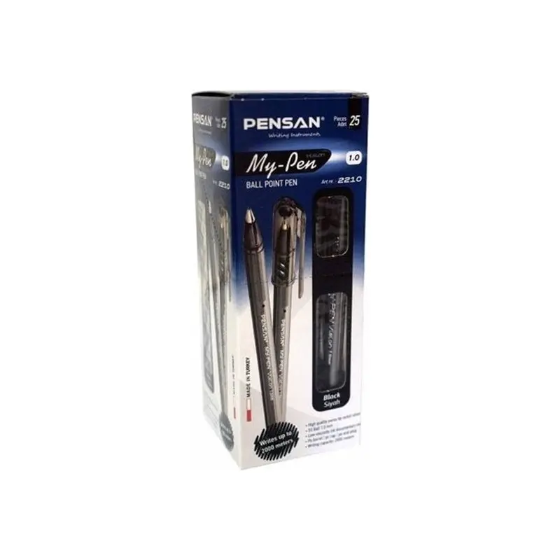 Pensan My-Tech 2250 Tükenmez Kalem 1.0 mm Siyah 25 Li Kutu