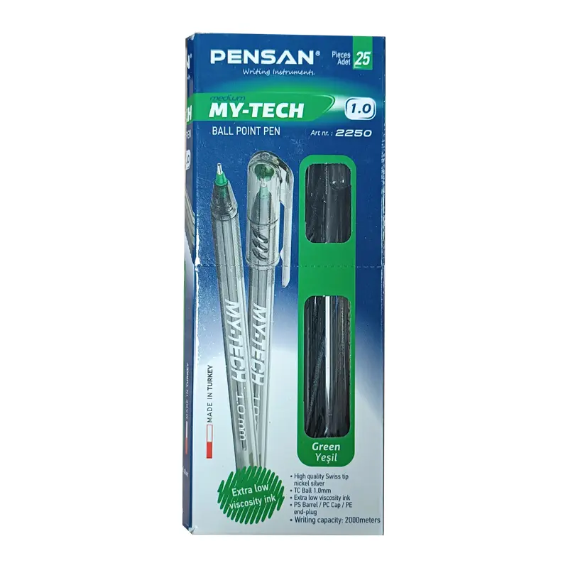 Pensan My-Tech 2250 Tükenmez Kalem 1.0 mm Yeşil 25 Li Kutu