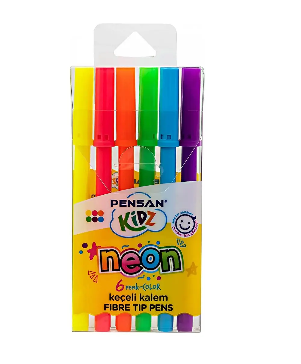 Pensan Kidz Neon Keçeli Kalem 6 Renk Paket