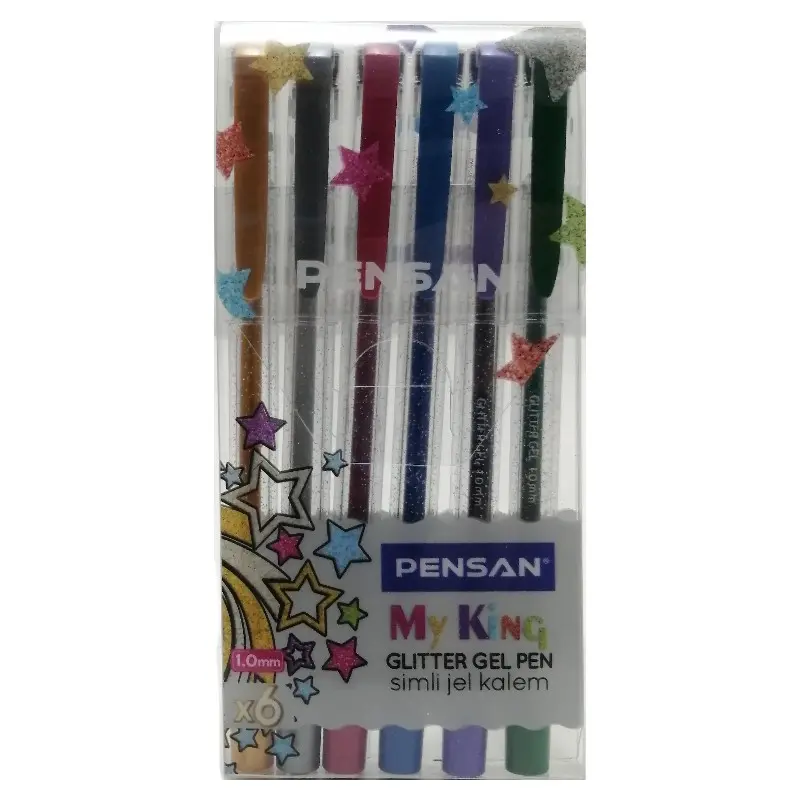 Pensan My-King Simli Jel Kalem 6 Renk Paket