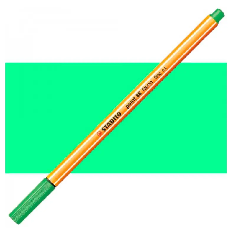 Stabilo Point 88/033 İnce Uçlu Keçeli Kalem 0.4mm Floresan Yeşil 10 Lu Kutu