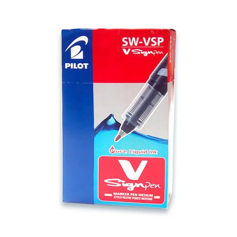 Pilot V-Sign Pen Fiber Uçlu İmza Kalemi Kırmızı 12 Li Kutu