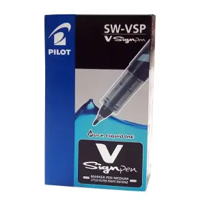 Pilot V-Sign Pen Fiber Uçlu İmza Kalemi Siyah 12 Li Kutu