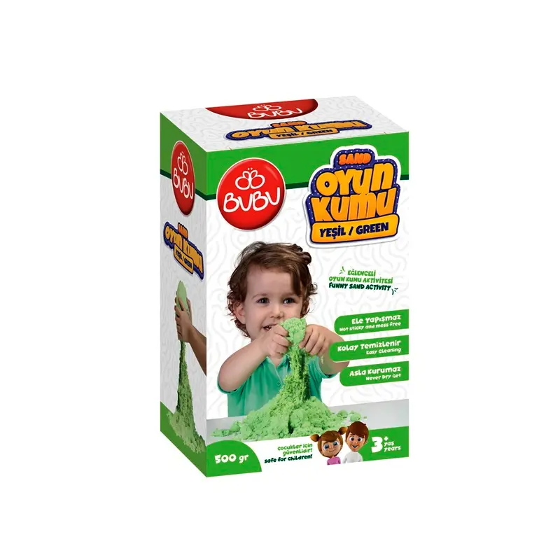 Bu-Bu KU0003 Sand Kinetik Oyun Kumu 500 Gr. Yeşil