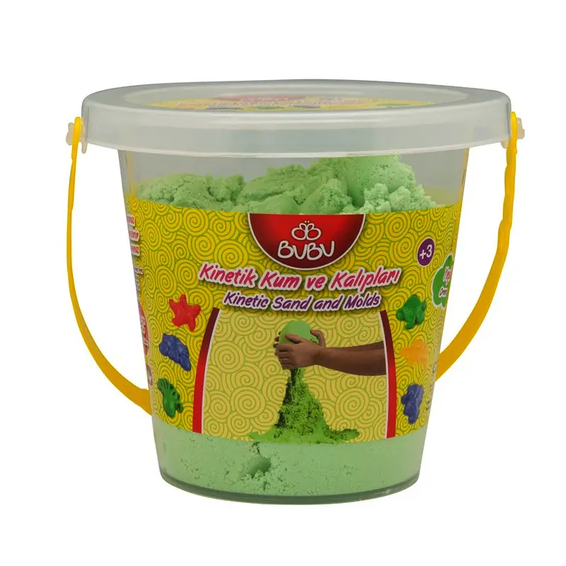Bu-Bu KU0015 Kinetik Oyun Kumu ve Kalıpları 1000 Gr. Yeşil