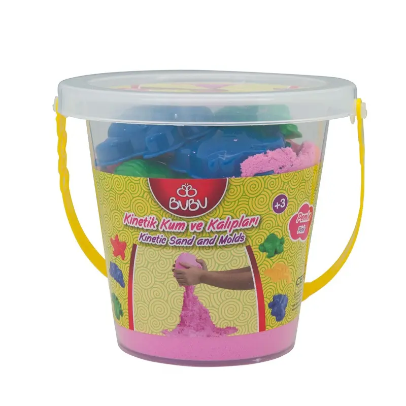 Bu-Bu KU0017 Kinetik Oyun Kumu ve Kalıpları 1000 Gr. Pembe