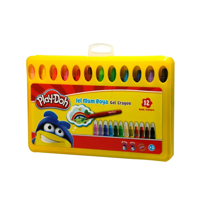 Play-Doh CR014 Çantalı Jel Crayon Mum Boya 12 Renk
