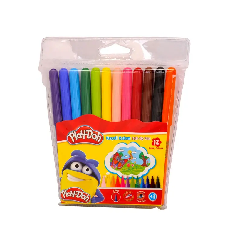 Play-Doh KE005 Keçeli Kalem 2mm x 12 Renk PVC Paket
