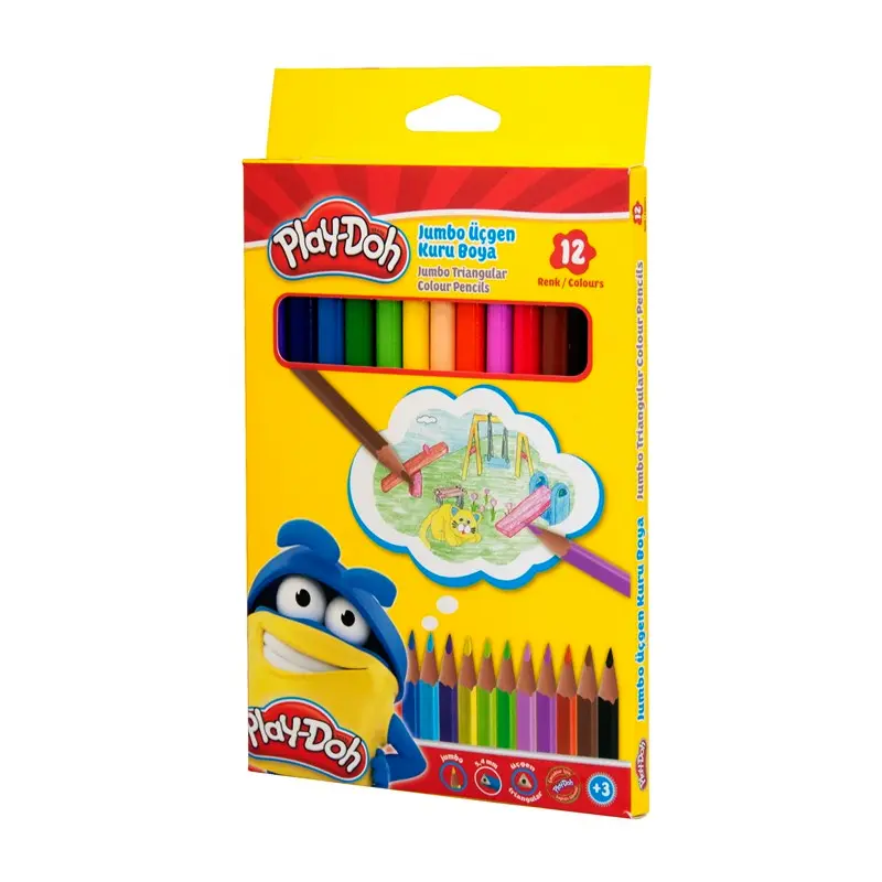 Play-Doh Karton Kutu Jumbo Üçgen Kuru Boya 12 Renk