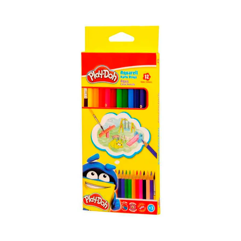 Play-Doh KU010 Karton Kutu Aquarell Kuru Boya 12 Renk