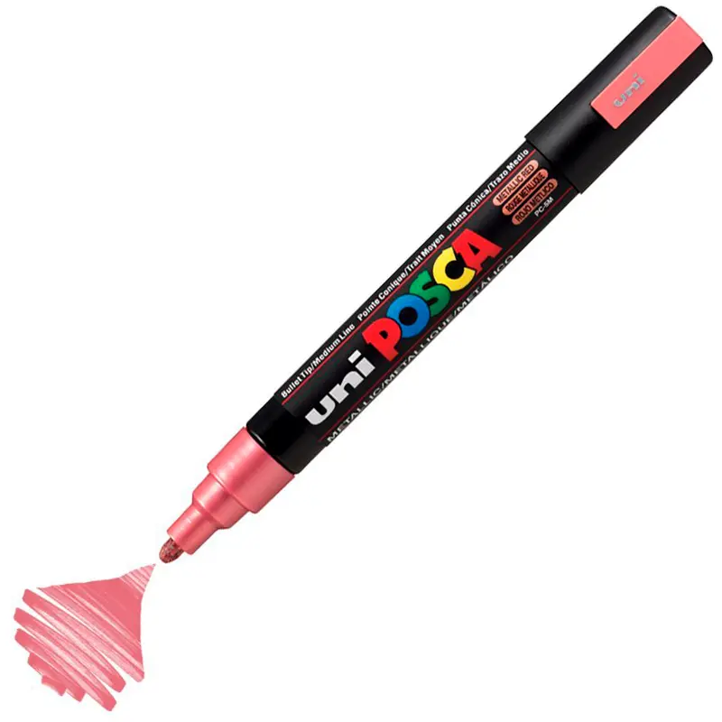 Uni-Ball Posca 1.8 - 2.5mm Su Bazlı Poster Markörü Metalik Kırmızı 6 Lı Kutu
