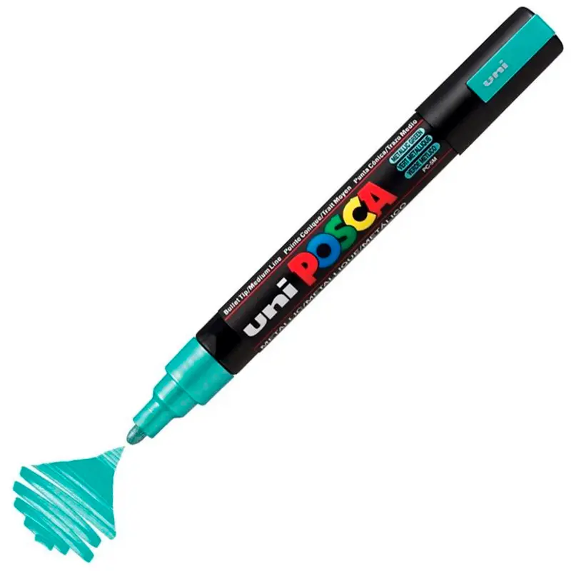 Uni-Ball Posca 1.8 - 2.5mm Su Bazlı Poster Markörü Metalik Yeşil 6 Lı Kutu