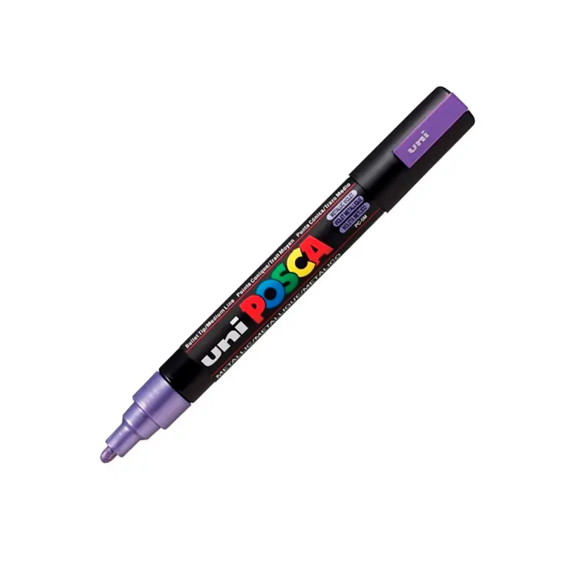 Uni-Ball Posca PC-5m 1.8 - 2.5mm Su Bazlı Poster Markörü Metalik Mor 6 Lı Kutu