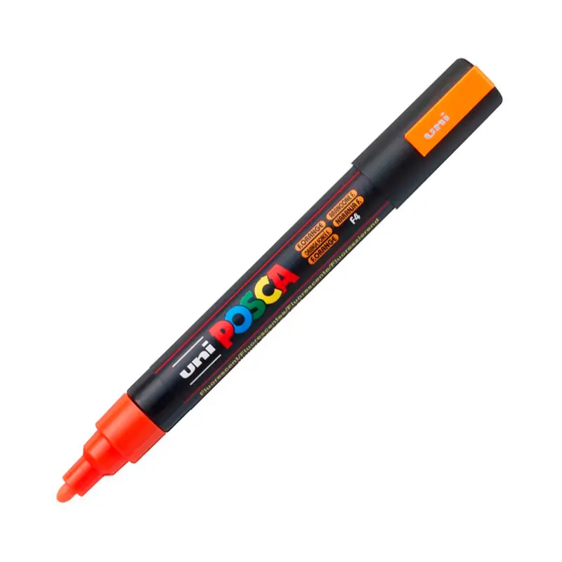Uni-Ball Posca PC-5M 1.8 - 2.5 mm Su Bazlı Poster Markörü Fosforlu Turuncu 6 Lı Kutu