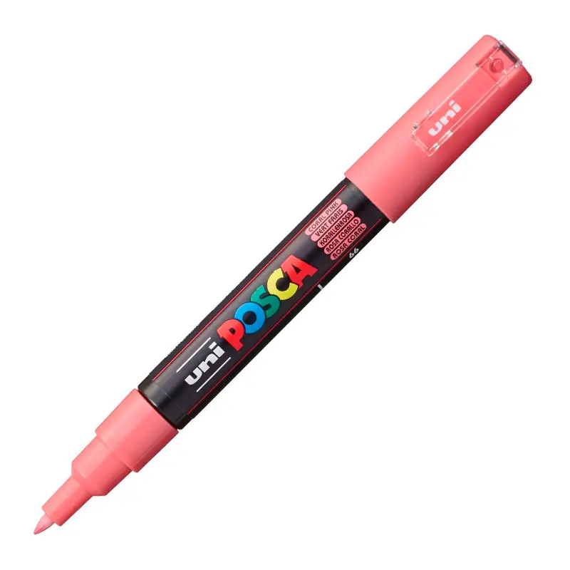 Uni-Ball Posca PC-1M 0.7mm Su Bazlı Poster Markörü Mercan Pembe 6 Lı Kutu