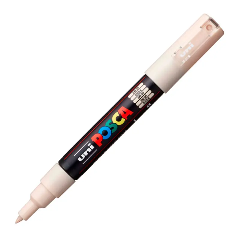 Uni-Ball Posca PC-1M 0.7mm Su Bazlı Poster Markörü Bej 6 Lı Kutu