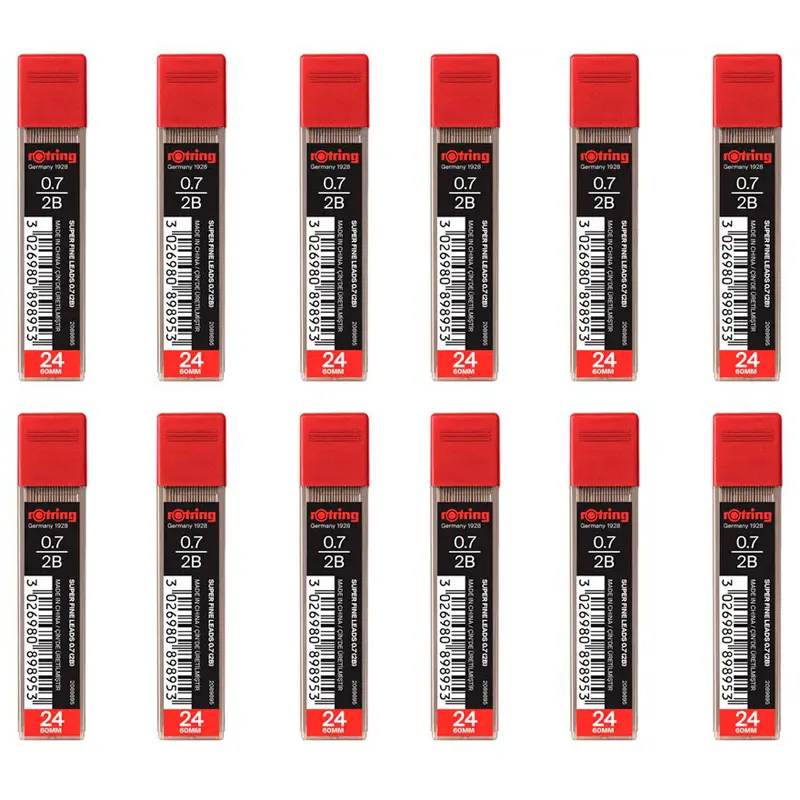 Rotring Super Fine Polimer Versatil Kalem Ucu (Min) 0.7mm 2B 60mm 24 Lü Tüp x 12 Li Paket