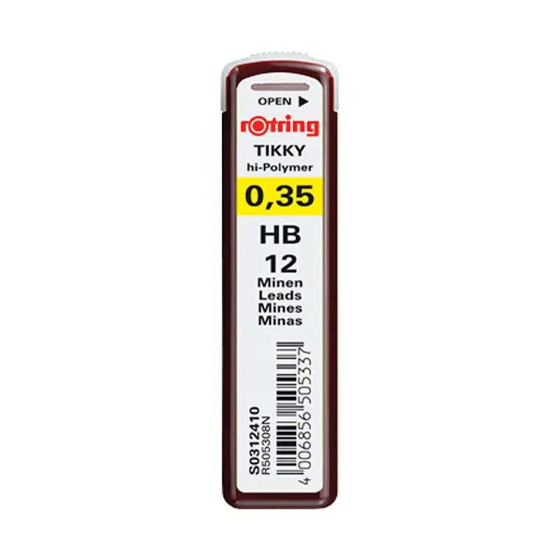 Rotring Hi-Polymer Kurşun Kalem Ucu Min 0.35mm HB 12 Li Tüp x 10 Lu Paket