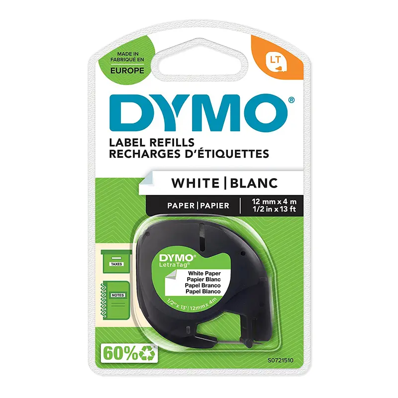Dymo 59421 LetraTag Kağıt Şerit 12mmx4mt Beyaz