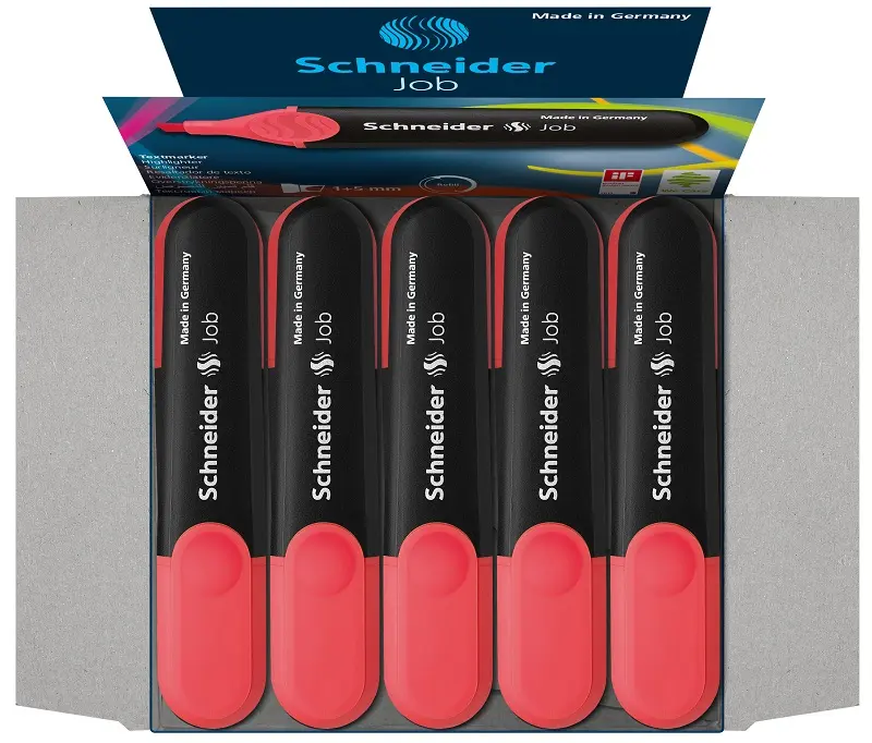 Schneider JOB Fosforlu Kalem 1 -5 mm Kırmızı 10 Lu Kutu