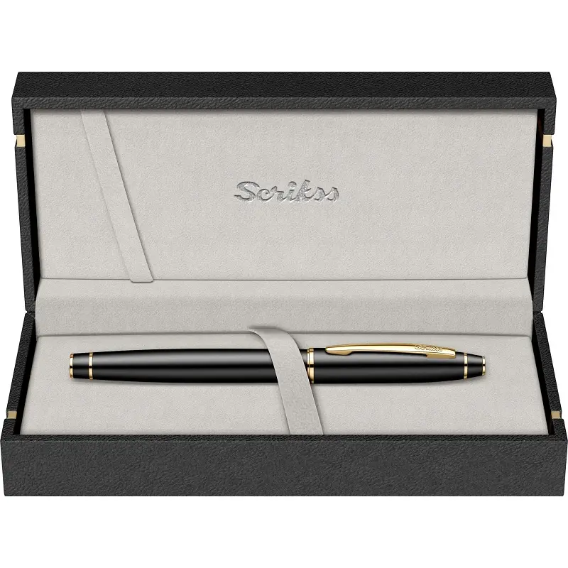 Scrikss 35 Noble Roller Kalem Mat Siyah Altın