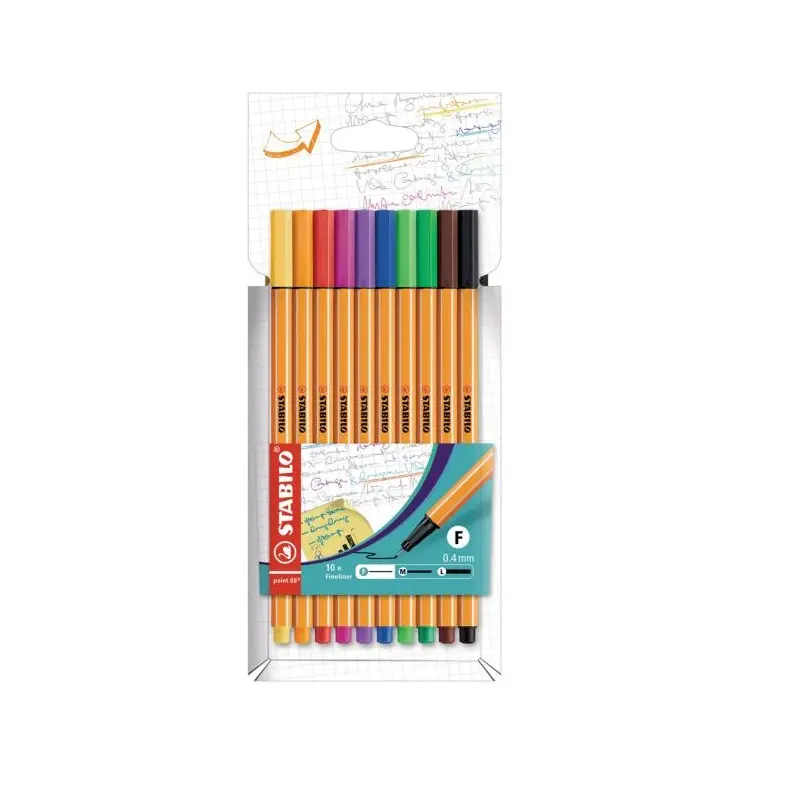Stabilo Point 88/10 İnce Uçlu Keçeli Kalem 0.4mm 10 Renk