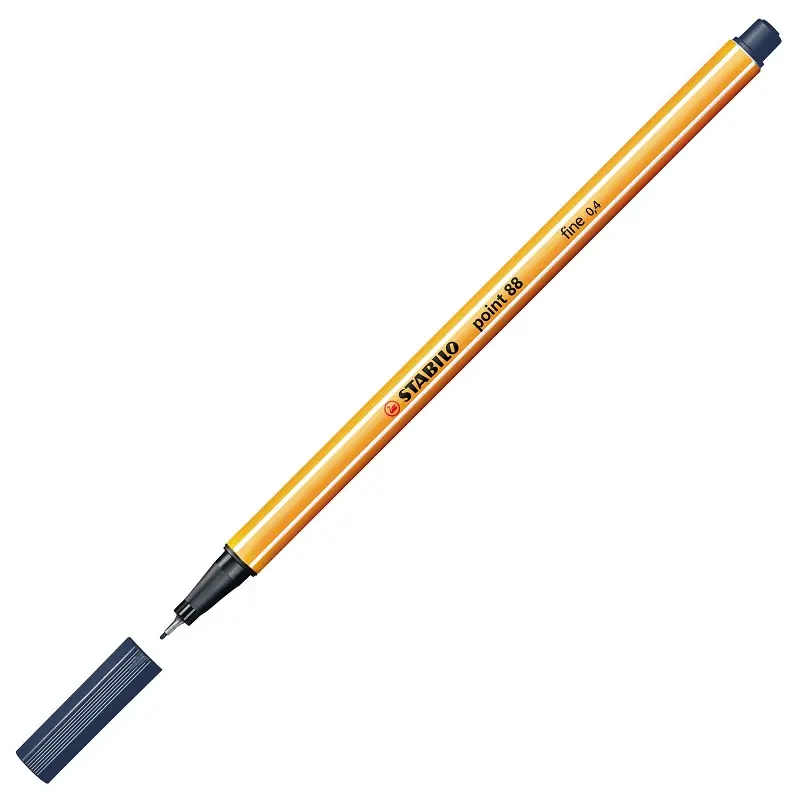 Stabilo Point 88/98 İnce Uçlu Keçeli Kalem 0.4mm Mavi Siyah 10 Lu Kutu