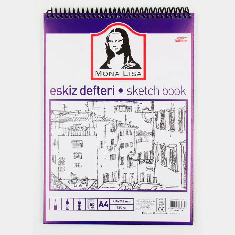Südor Mona Lisa Eskiz Defteri 120 Gr. 50 Yaprak Üstten Spiralli A3