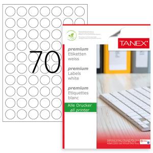 Tanex TW-2125 25 mm Yuvarlak Lazer Etiket 100 Lü Paket