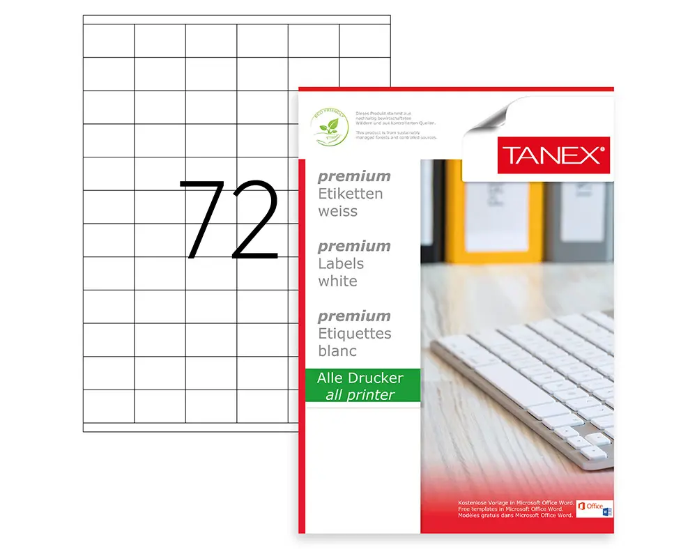 Tanex TW-2272 35x23.3 mm Lazer Etiket 100 Lü Paket