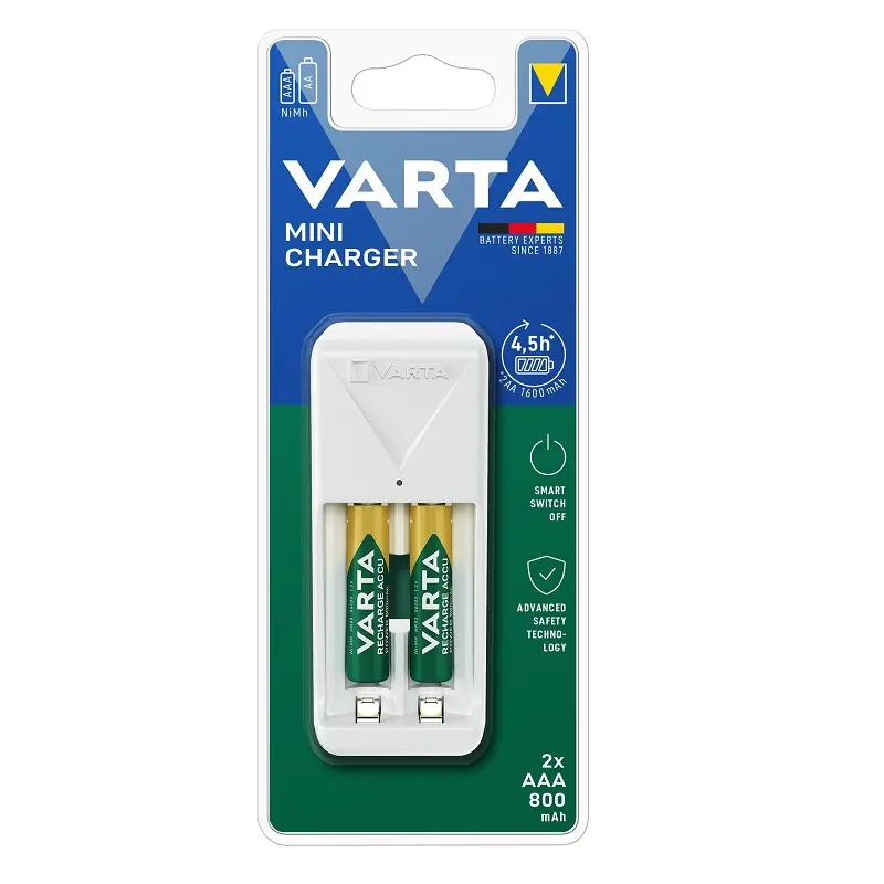 Varta Mini Charger Şarj Cihazı + 2 Adet 800mAh AAA Şarj Edilebilir Pil