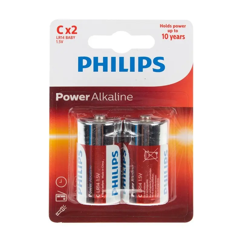 Philips LR14 Baby Power Alkalin C Orta Boy Pil 2 Li Kartela
