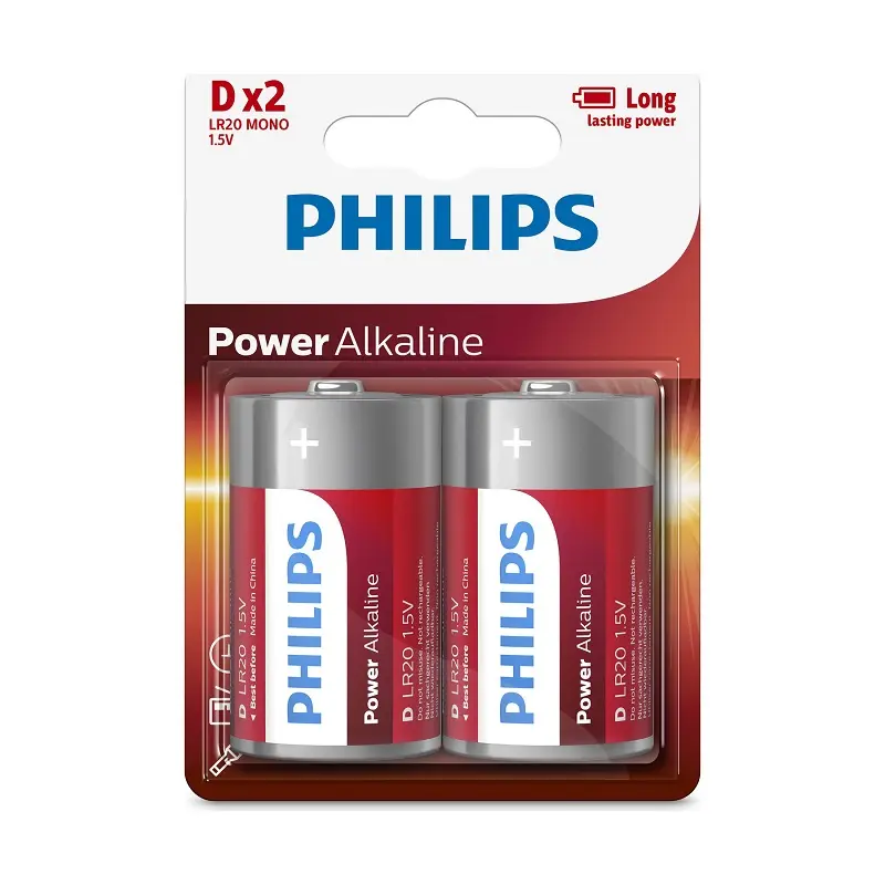 Philips LR20 Mono Power Alkaline D Boy Pil 2 Li Kartela