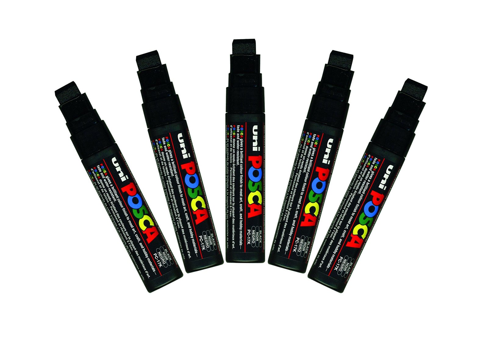 Uni-Ball Posca PC-17K 15mm Su Bazlı Poster Markörü Siyah 5 Li Kutu